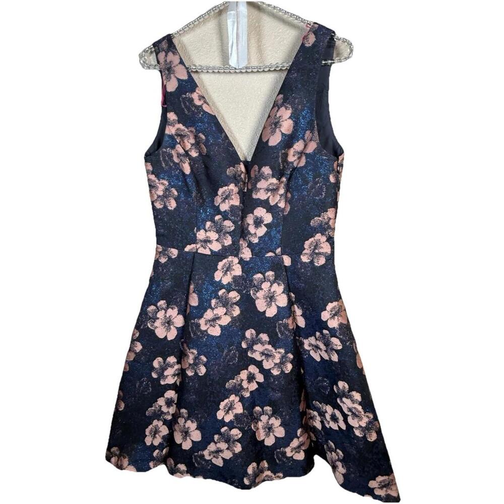 Betsey Johnson Womens Floral Jacquard Fit & Flare Dress Sz 10 Cocktail Party
